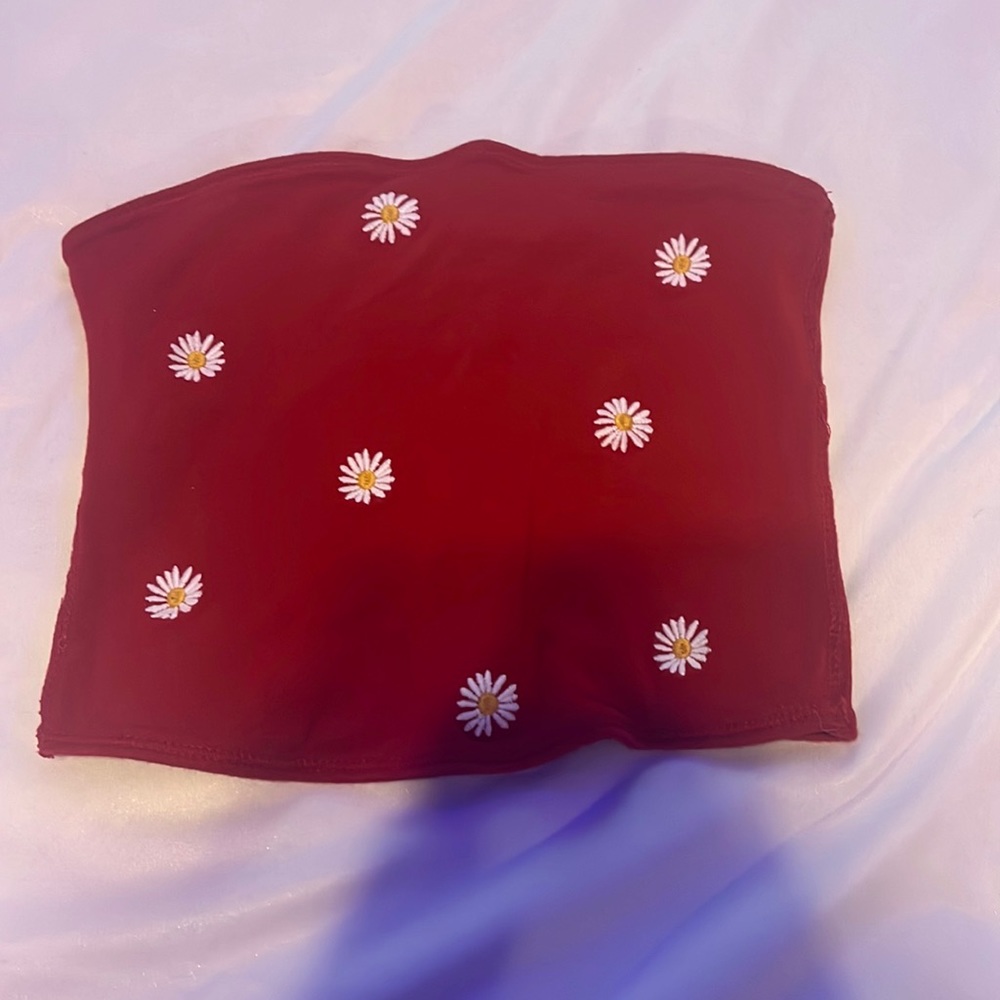 red reversible crop top from Hollister